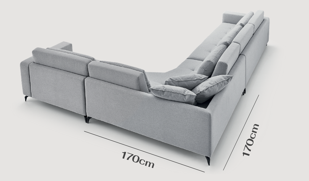 módulo de canto do sofá adam com 170 centímetros